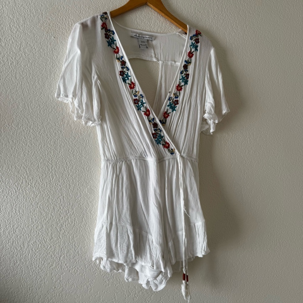 American Rag Embroidered Floral Romper